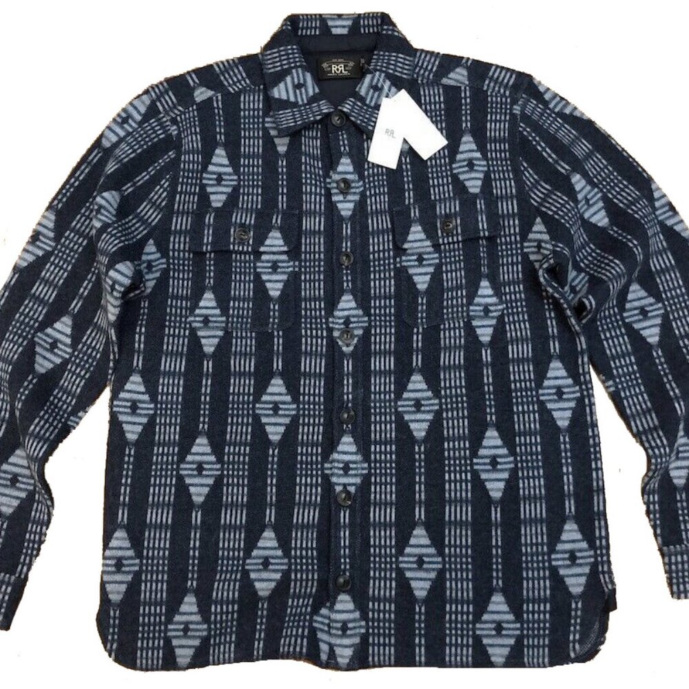 NEW $845 RRL Ralph Lauren Southwestern Shirt Jacket! Medium  Heavy Wool Cashmere